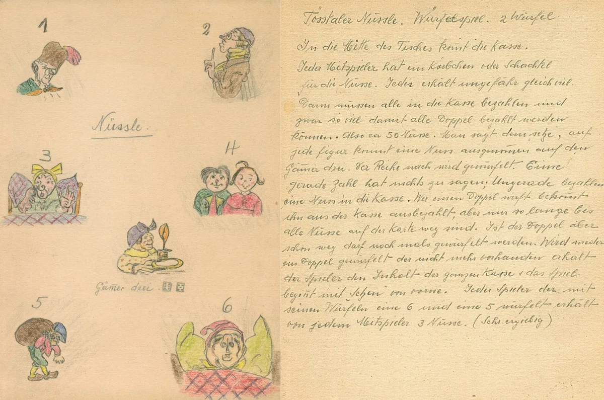 Die Regionalhistorikerin Hedwig Spahr-Lüssi schrieb eine Variante des Nüsselns im Tösstal auf. Die Spielregeln für die Nüsseln-Variante im Tösstal.